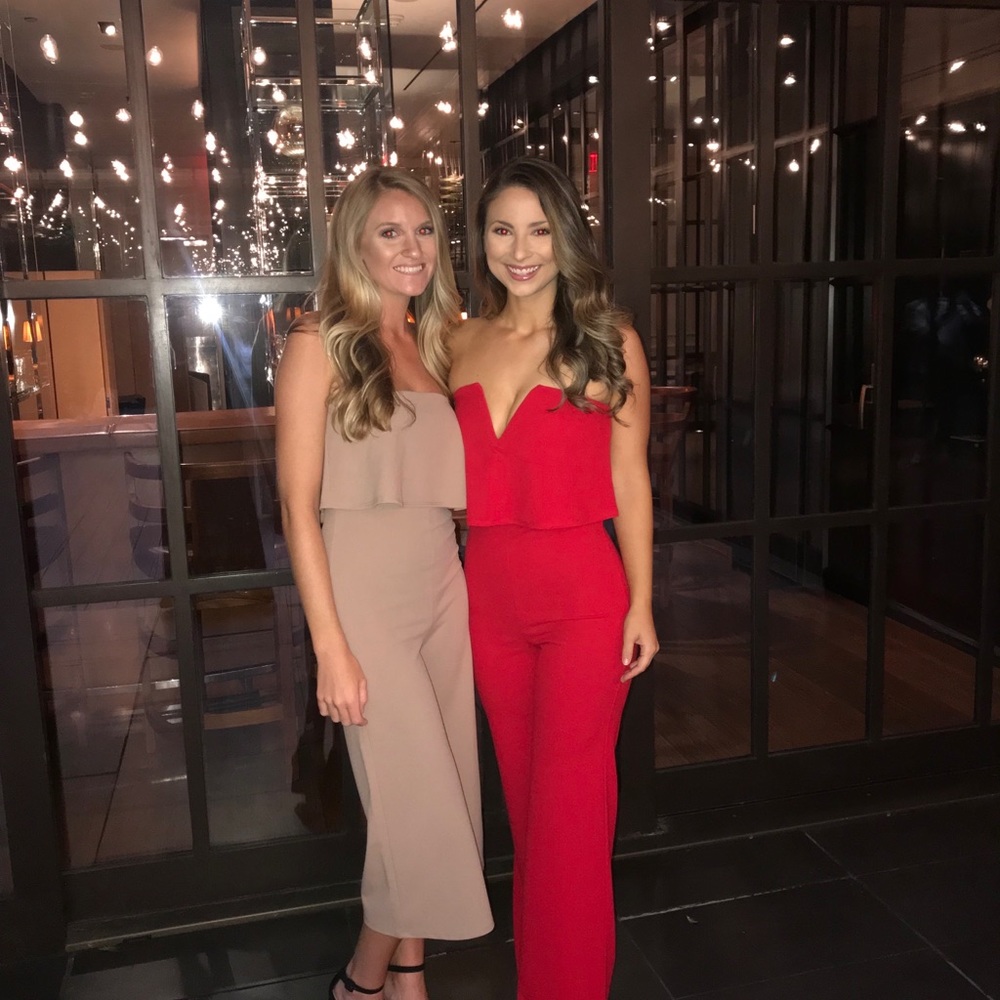 Tan Strapless Jumpsuit - image 2